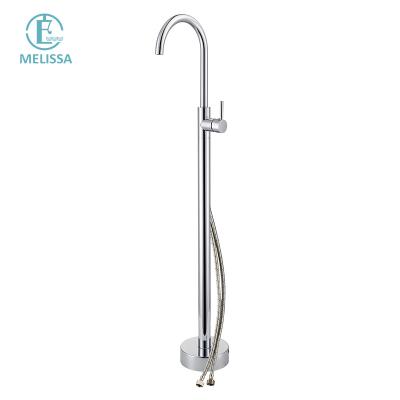 China Without Slide Bar Melissa Brass Bathroom Chrome Floor Bath Faucet Hot And Cold Water Shower Tub Water Faucet Handheld Y5202-2 for sale