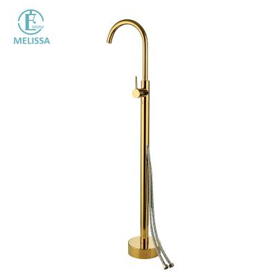 China Without Slide Bar Melissa Brass Bathroom Titanium Gold Floor Bath Faucet Hot And Cold Shower Bathtub Water Faucet Y5202-8 for sale