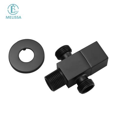 China Antioxidation MELiSSA Double Outlet Brass Black Valve for sale