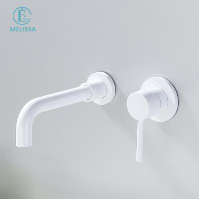 China Sense Faucets Melissa Brass Bathroom Hot Water White Concealed Cabinet Wall Faucet Basin Faucet And Cold for sale