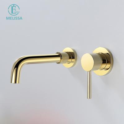 China Melissa Brass Bathroom Faucets Sense Gold Concealed Cabinet Wall Faucet Basin Faucet Hot And Cold for sale