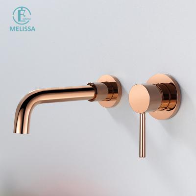 China Sense Melissa Brass Bathroom Faucets Rose Hot and Cold Water Cabinet Gold Hidden Wall Faucet Basin Faucet for sale