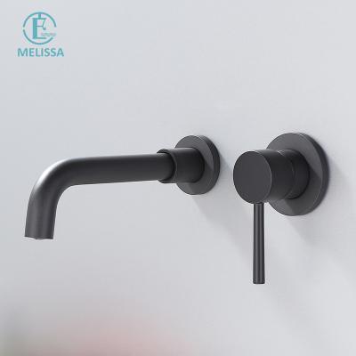 China Sense Faucets Melissa Brass Bathroom Hot Water Hidden Faucet Matte Gray Cabinet Wall Faucet Basin Faucet and Cold for sale