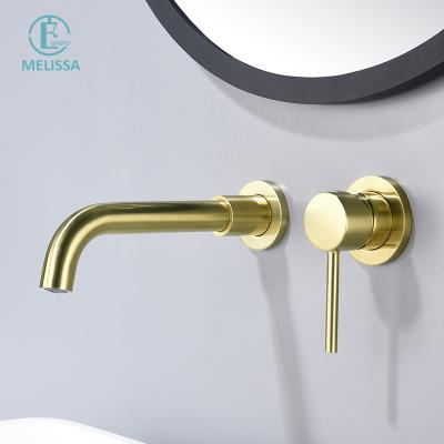 China Sense Faucets Melissa Brass Bathroom Matte Gold Hidden Hot And Cold Water Cabinet Wall Faucet Basin Faucet for sale