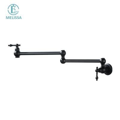 China Amazon Hot Sales Melissa Modern Brass Soup Pot Sink Refilling Folding Sense Faucets Single Tap Water Hole Black Kitchen Faucet for sale