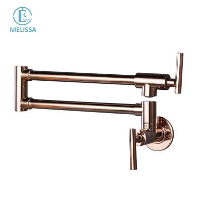 China Melissa Modern Brass Soup Pot Sense Taps Rose Gold Single Folding Inlet Hole Water Faucet Kitchen Filling Rotating Faucet for sale