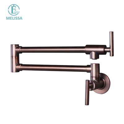 China Melissa Modern Brass Soup Pot Sense Taps Single Inlet Folding Brown Single Inlet Hole Kitchen Water Faucet Rotating Bronze Faucet for sale