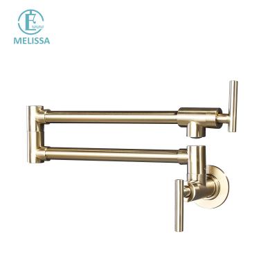 China Gold Melissa Modern Brass Soup Pot Single Inlet Hole Water Faucet Kitchen Faucet Amazon Filling Folding Rotating Swept Hot Sales Sense Faucets for sale