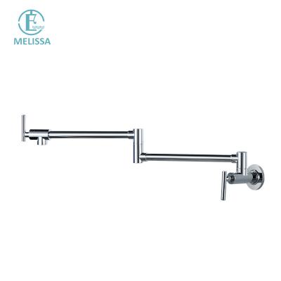 China Sense Faucets Melissa Modern Brass Soup Pot filling rotating folding Chrome Single entry hole water tap sink Kitchen Faucet Amazon hot sells for sale