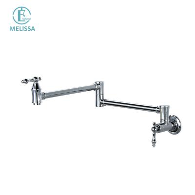 China Melissa Modern Brass Rotating Kitchen Faucet Sink Faucet Amazon Single Inlet Folding Chrome Single Inlet Hole Revolving Soup Pot Pot Sense Faucets for sale