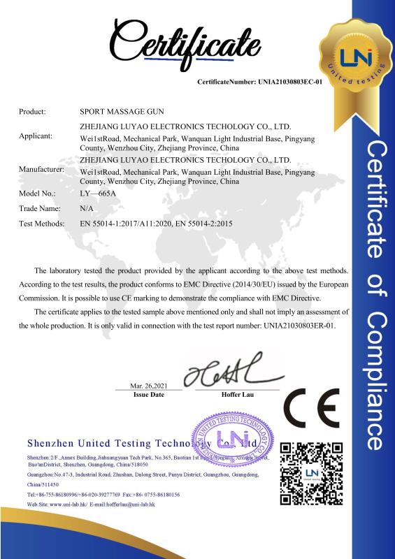 CE - Zhejiang Luyao Electronics Technology Co., Ltd.