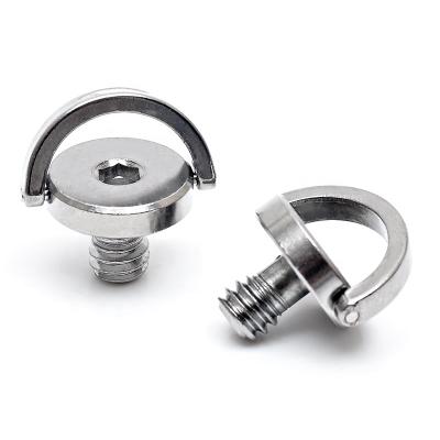 China Flat Wholesale Steel Nickel Plated Hex Plug Slotted Camera Screw 1/4 Mounting Screw Camera for sale