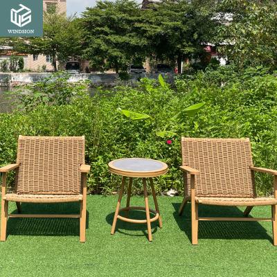 China Modern Modern patio balcony plastic string chair rattan rope outdoor garden dining chair for sale