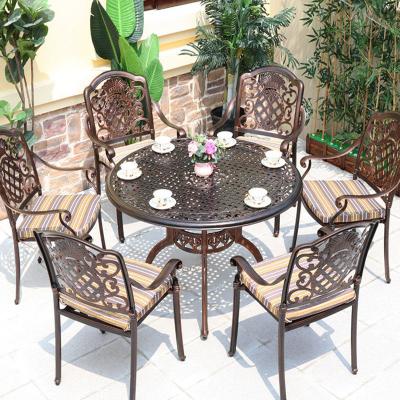 China Eco-friendly\UV Resistant\water Proof\weather Resistant Bistro cast aluminum waterproof outside garden Patio Chair Set Furniture outdoor chair table luxury modern Garden Patio table for sale