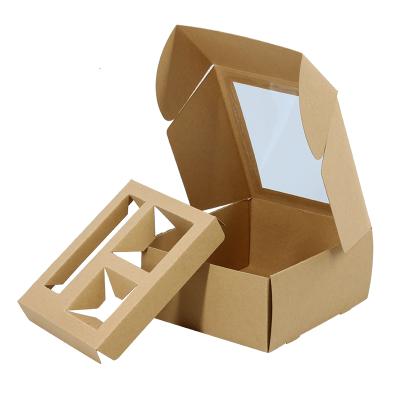 China Recycled Recyclable Materials Kraft Paper Box With Clear Window Soap Box With Custom Logo And Design for sale