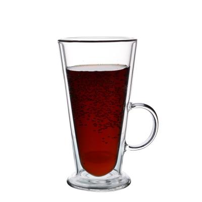 China Wholesale Viable Double Wall Coffee Mug Thermo Insulated Glass Clear Double Wall Drinking Glass for sale