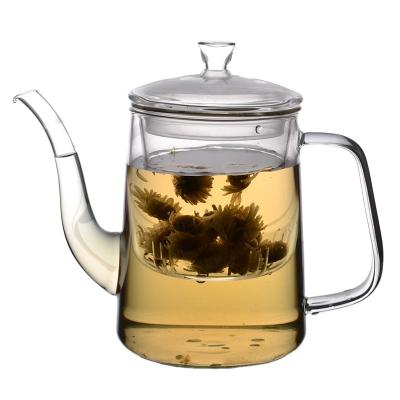 China Pyrex Teapot Borosilicate Glass Teapot Viable Glass Tea Cup With Infuser for sale