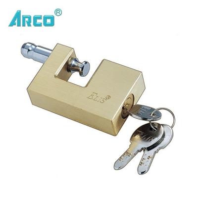 China Solid Brass Padlock with Dimple Type Keys, Rectangular Brass Padlock 206-K for sale