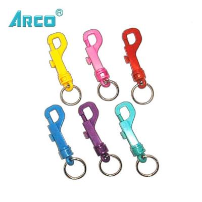 China Plastic plastic hook with steel ring, snap hook for sale