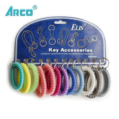 China Wrist Plastic Plastic Coil Color Bead Key Chain for sale