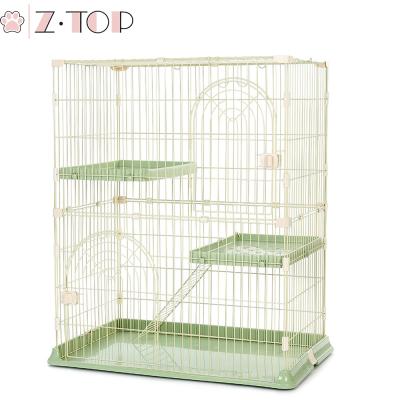 China Manufacturer Cheap Large Breeding Pet Crate 3 Rows Breathable Cat Cage Playpen Metal Wire Cat Home Cages for sale