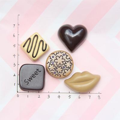 China New China Mix Various Models Resin Chocolate Simulation Food Cabochon DIY Flatback Art Craft Decoration for sale