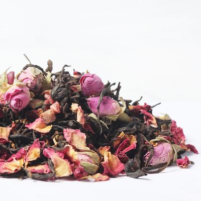 China Strong Loose Tea Fruit Tea Fruit Flower Mixing Tea Strawberry Flavored Rose Black Tea for sale