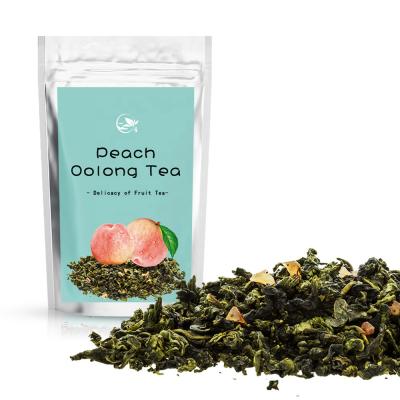 China Custom Blended Tea OEM EU Standard Organic Loose Leaf Peach Oolong Tea Loose Blend Blended Loose Leaf Fruit Flavored Tea for sale