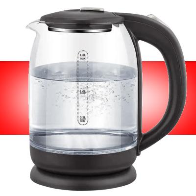 China 360 Degree Hot Selling Best Middle East Rotation Hot Selling Base Glass Body Water Kettle 1.8l 220v Portable Electric Glass Kettle for sale