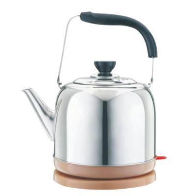 China 360 Degree Rotating Electric Kettle Large Base 5L Capacity With 304SS 2000W Stainless Steel Cordless Wide Kettle for sale