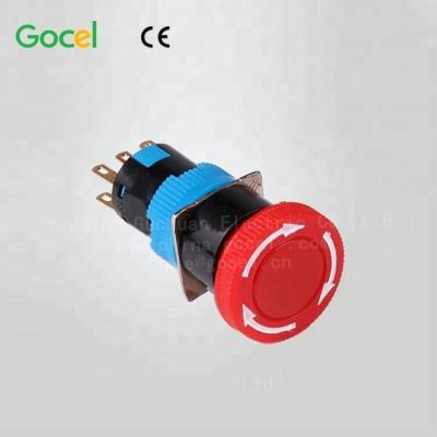 China Plastic Red Mushroom Emergency Stop Push Button 6 Pin Master Switch S1-AY-22TS for sale