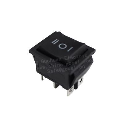 China Home Appliance 6 Pin Black Boat Plastic Momentary Three Position Switch KCD7-223 ON-OFF-ON for sale