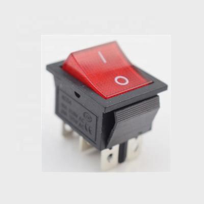 China Plastic On Off 6 Pin Illuminated Rocker Switch, Mechanical Boat Switch, Auto Parts KCD4-202-N1 for sale