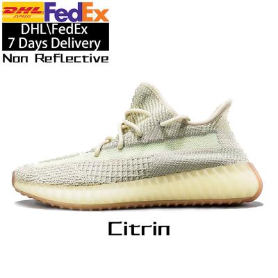 China Cushioning 350 v2 yeezy boos unthinking Citrin Women FW3042 Men Sneaker Runner Shoes 350 v2 yezzy for sale