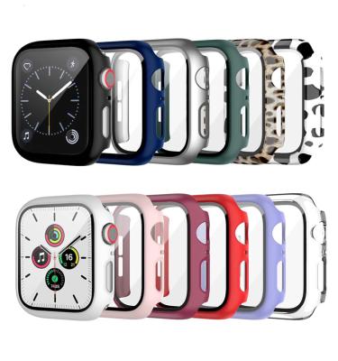 China luxury Anti-fingerprint case for iwatch for apple watch serie 7 cover with tempered glass screen protector for sale