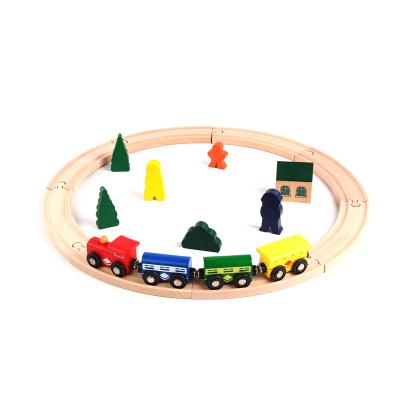 China Slot Toy 20 Pieces Beech Material Wooden MDF Train Cars Toy Car Track and Children's Toy Set On Sale for sale