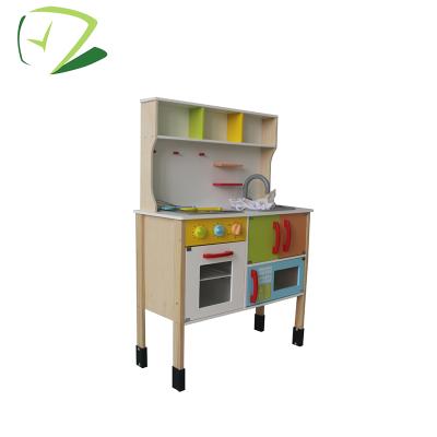 China Non-Toxic Cheap Baby Kids Baby Wooden Painting Kitchen Play Sets MDF+solidwood For 3-6 Years Old for sale