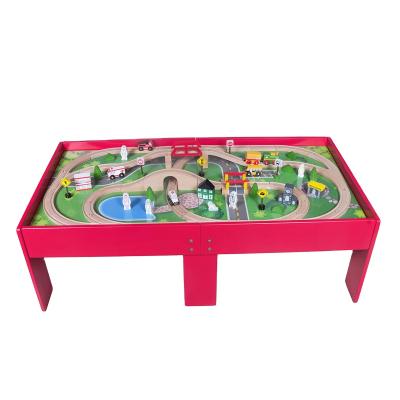 China Thomas Track Red Wooden Tables Toy Train Table 122*64*40CM for sale