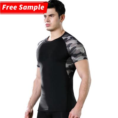 China 2021 Anti Wrinkle Private Label Camouflage Design Sports Gym Wear Quick Dry Mens Fitness T Shirt for sale