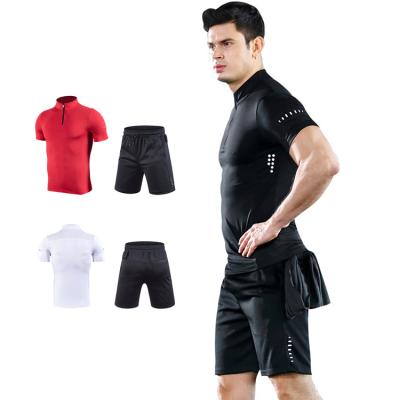 China OEM Breathable Custom Sportswear Fitness O-Neck White T-Shirt And Sweat Casual Shorts Set For Men for sale