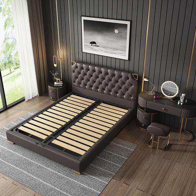 China Hypoallergenic Wholesale Bed Room Furniture Contracted Bed With Storage Space Wooden Bedroom Frame for sale