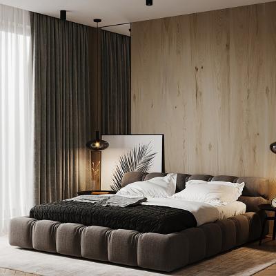 China Hypoallergenic European Modern Canvas Contracted Best Quality Bed Bedroom Furniture Luxury Leather Bed for sale