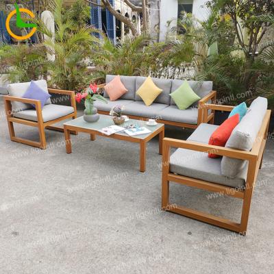 China Wholesale Outdoor Furniture Foshan Weather Resistant KD Hotel Customized Outdoor Aluminum Patio Furniture Set for sale