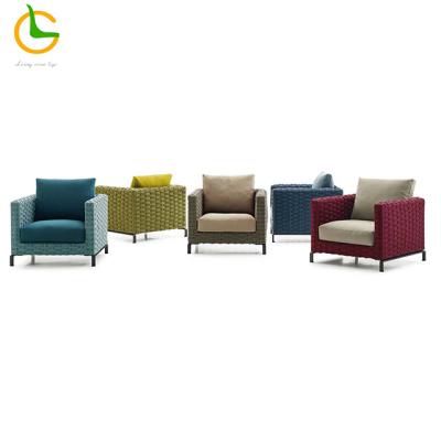 China Foshan Modern Factory High End Villa Hotel Project Customized Rope Woven Garden Corner Sofa Set For Villa for sale