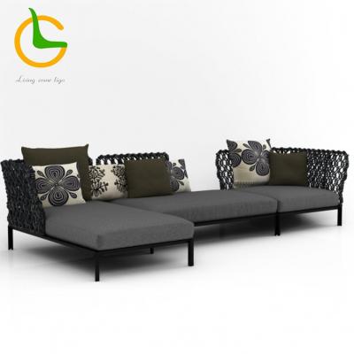 China UV& weather resistant high quality LIGO project customized royal modern rattan wicker leisure lounge sofa sets for villa and patio for sale