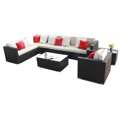 China Wholesale Modern Design Modular Cast Aluminum Plastic Rattan Outdoor Sectional Living Room Couch Sofa Set for sale