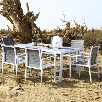 China Hot Selling High Quality Modern Hotel Convertible Customized Outdoor Dining Garden Set With Aluminum Frame for sale