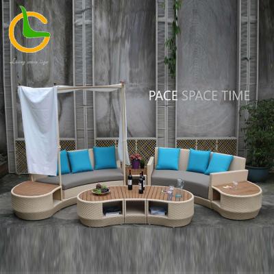 China Weather Resistant Modern High Quality Modern Sectional Outdoor Rattan Furniture Garden Wicker Corner Sofa Set Sets For Villa for sale