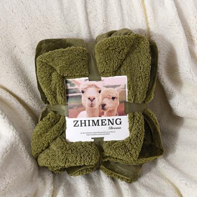 China Bedding Factory Direct Supply Soft Shear Comfortable Solid Color Thicken Luxury Lightweight Fleece Flannel Blanket for sale