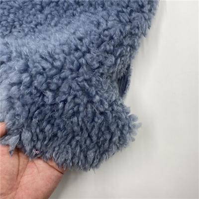 China China Factory Breathable High Quality Cheap Mist Blue Lambswool Polyester Fabric Clothing Fabric for sale